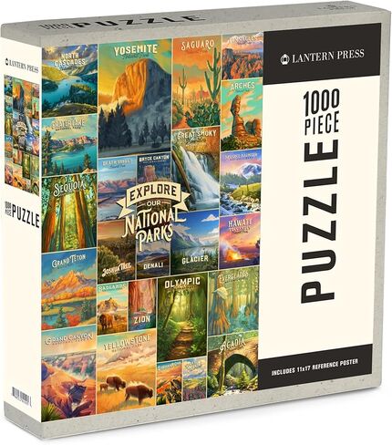 Oil Painting National Park Series, Collage, Explore Our National Parks (19x28.5 inches, Premium 1000 Piece Challenging Jigsaw Puzzle for Adults and Family, Made in USA) in Kuwait