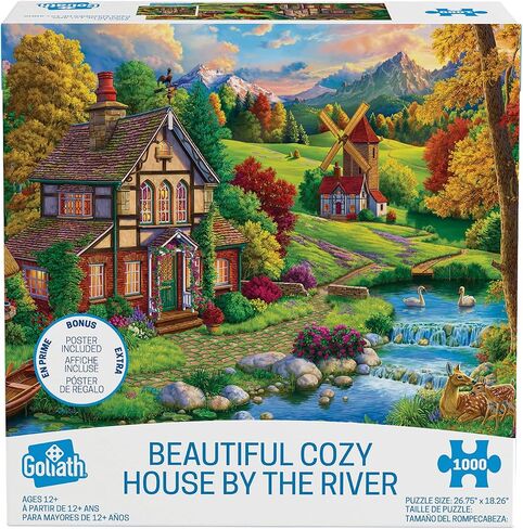 Image World Beautiful Cozy House by The River 1000pc Puzzle - Poster Included by Goliath in Saudi Arabia
