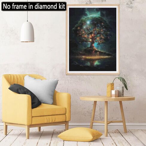 CHOSIGHT 5D Diamond Painting Tree Kits, DIY Paint with Diamond Art Plants Round Full Drill Crystal Rhinestone Embroidery Pictures Crafts for Home Wall Decor 12x16 inch in Kuwait