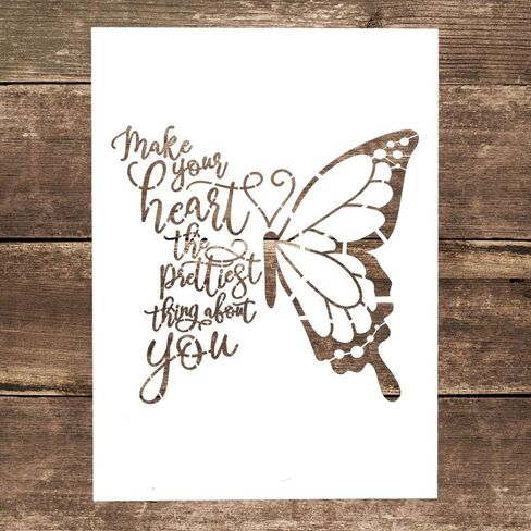 قالب استنسل الفراشة مزخرف DIY للرسم على الجدران والأثاث (حجم A4) in Kuwait