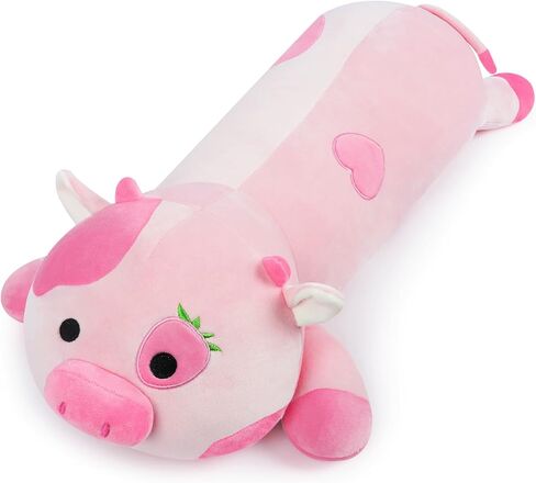 KOPHINYE Weighted Cow Stuffed Animal - 27.5" 3lb Kaiwii Weighted Stuffed Animals for Anxiety, Cute Strawberry Cow Weighted Plush Big Cow Pillow Gift for Kids and Adults in Kuwait