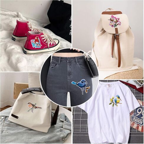 PAGOW 14PCS Embroidery Patches Birds, Birdie Iron On Patches, Embroidered Motif Applique Sticker DIY Accessory Sew on Patch for Jeans, Clothing, Backpacks (14 Differ Sizes) in Saudi Arabia