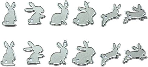 Exceart 12pcs Cutting Dies Rabbit Bunny Shape DIY Scrapbook Supplies Metal Die Cuts for Card Making Embossing Paper Easter Party Craft Art Decoration in Saudi Arabia