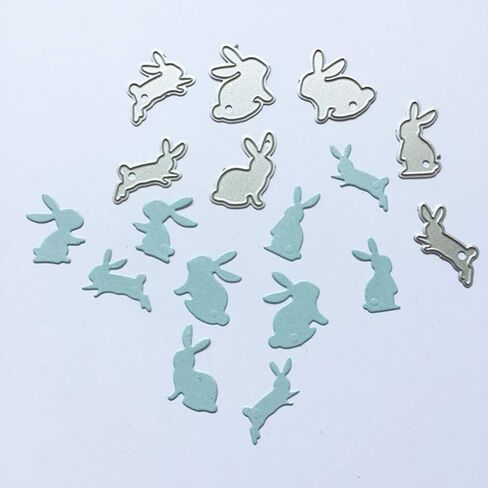 Exceart 12pcs Cutting Dies Rabbit Bunny Shape DIY Scrapbook Supplies Metal Die Cuts for Card Making Embossing Paper Easter Party Craft Art Decoration in Saudi Arabia