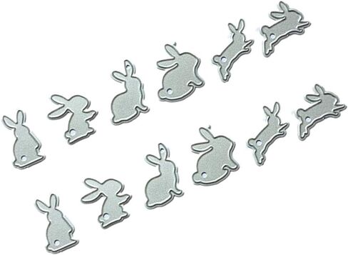 Exceart 12pcs Cutting Dies Rabbit Bunny Shape DIY Scrapbook Supplies Metal Die Cuts for Card Making Embossing Paper Easter Party Craft Art Decoration in Saudi Arabia