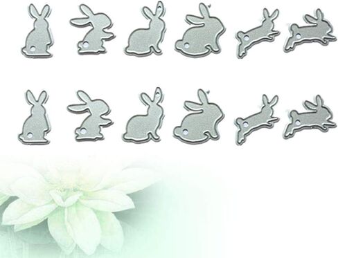 Exceart 12pcs Cutting Dies Rabbit Bunny Shape DIY Scrapbook Supplies Metal Die Cuts for Card Making Embossing Paper Easter Party Craft Art Decoration in Saudi Arabia