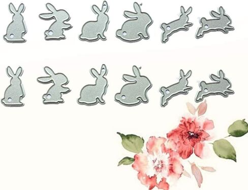 Exceart 12pcs Cutting Dies Rabbit Bunny Shape DIY Scrapbook Supplies Metal Die Cuts for Card Making Embossing Paper Easter Party Craft Art Decoration in Saudi Arabia
