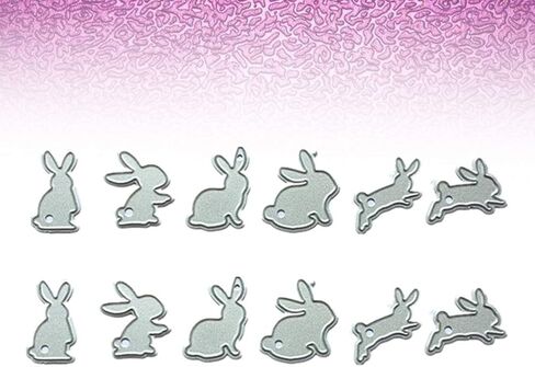 Exceart 12pcs Cutting Dies Rabbit Bunny Shape DIY Scrapbook Supplies Metal Die Cuts for Card Making Embossing Paper Easter Party Craft Art Decoration in Saudi Arabia