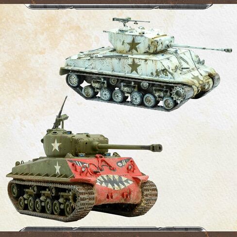 تم تسليم ألعاب الحرب - مصغرات بولت أكشن - ألعاب أمراء الحرب M4A3E8 Sherman Easy Eight منمنمات 28 مم، خزان متوسط، بطاقات، ورقة ملصق، نرد، دليل، علامات، حزمة رقمية - مجموعة نماذج مجسمة in Kuwait