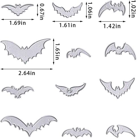 Estivaux Halloween Bats Die Cuts لصنع البطاقات، خفافيش الهالوين السعيدة قطع يموت الطيور المخيفة يموت قالب الاستنسل لسكرابوكينغ DIY بطاقات الألبوم لوازم الحرف اليدوية in Saudi Arabia