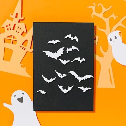 Estivaux Halloween Bats Die Cuts لصنع البطاقات، خفافيش الهالوين السعيدة قطع يموت الطيور المخيفة يموت قالب الاستنسل لسكرابوكينغ DIY بطاقات الألبوم لوازم الحرف اليدوية in Saudi Arabia