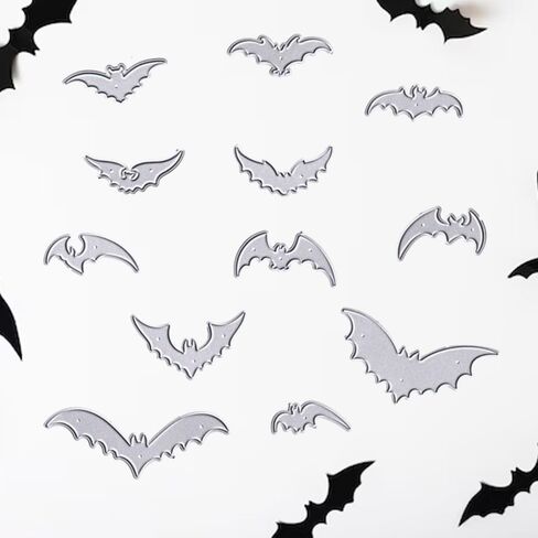 Estivaux Halloween Bats Die Cuts لصنع البطاقات، خفافيش الهالوين السعيدة قطع يموت الطيور المخيفة يموت قالب الاستنسل لسكرابوكينغ DIY بطاقات الألبوم لوازم الحرف اليدوية in Saudi Arabia