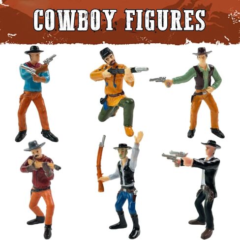 Liberty Imports 12 Pcs Wild West Cowboys and Native American Indians Plastic Toy Figure Soldiers, Realistic Western Playset in Assorted Poses and Weapons in Saudi Arabia