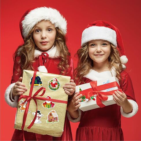 100 Pcs Christmas Stickers for Kids, Size：4-5cm Best Gift for Christmas Holiday Stickers Pack Christman, Snow Man, and Christmas Tree Vinyl Stickers for Water Bottle Christmas Party Favors in Kuwait