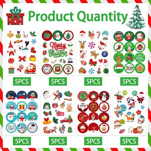 chinyuti 540pcs ملصقات عيد الميلاد للأطفال، ملصقات عيد ميلاد سعيد السائبة عيد الميلاد تحت عنوان ملصقات عطلة للأطفال الفصول الدراسية الهدايا أكياس المغلفات بطاقات سكرابوكينغ زينة حفلة عيد الميلاد in Kuwait
