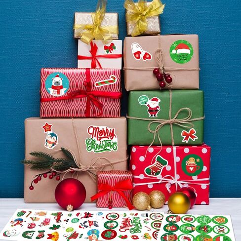 chinyuti 540pcs ملصقات عيد الميلاد للأطفال، ملصقات عيد ميلاد سعيد السائبة عيد الميلاد تحت عنوان ملصقات عطلة للأطفال الفصول الدراسية الهدايا أكياس المغلفات بطاقات سكرابوكينغ زينة حفلة عيد الميلاد in Kuwait