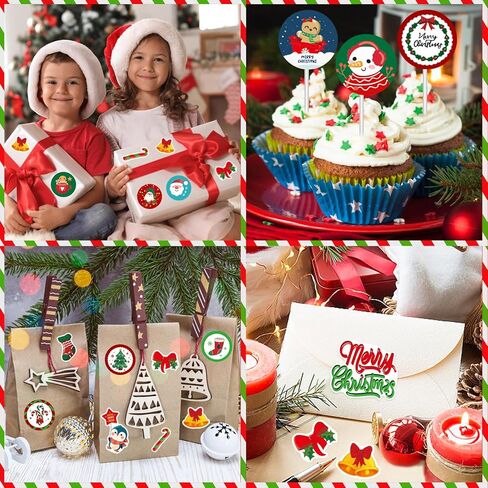chinyuti 540pcs ملصقات عيد الميلاد للأطفال، ملصقات عيد ميلاد سعيد السائبة عيد الميلاد تحت عنوان ملصقات عطلة للأطفال الفصول الدراسية الهدايا أكياس المغلفات بطاقات سكرابوكينغ زينة حفلة عيد الميلاد in Kuwait