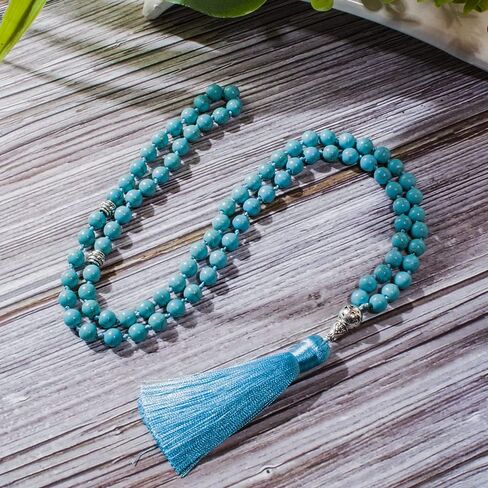 Hovaete Tasbih Prayer Beads Allah & Muhammad Islamic Prayer Rosary Muslim Islam Misbaha Tasbeeh Sibha 99/33Prayer Beads for Men and Women (8mm Blue Turquoise-99 beads) in Kuwait