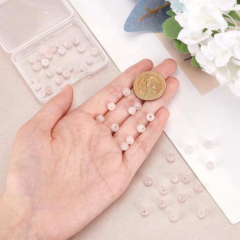 OLYCRAFT 36 قطعة 8 مم خرز عين النمر الطبيعي 2.5 مم ثقب كبير مستدير خرز عين النمر أحجار كريمة مستديرة فضفاضة أحجار كريمة خرز حجر الطاقة لقلادة السوار وصنع المجوهرات والحرف اليدوية in Kuwait
