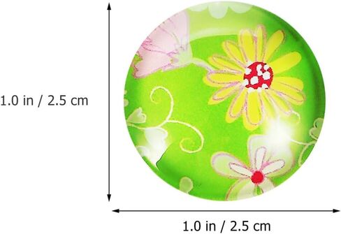 TEHAUX Glass Dome Cabochons, Glass Cabochons Round Cabochons Tiles Round Glass Mosaic Glass Mosaic Mosaic Tiles Cabochons Stones for Jewelry Making 25mm 50pcs in Kuwait