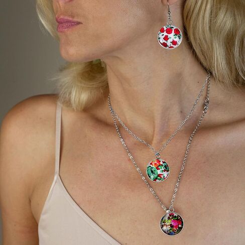 TEHAUX Glass Dome Cabochons, Glass Cabochons Round Cabochons Tiles Round Glass Mosaic Glass Mosaic Mosaic Tiles Cabochons Stones for Jewelry Making 25mm 50pcs in Kuwait