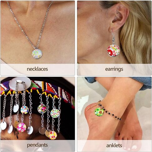 TEHAUX Glass Dome Cabochons, Glass Cabochons Round Cabochons Tiles Round Glass Mosaic Glass Mosaic Mosaic Tiles Cabochons Stones for Jewelry Making 25mm 50pcs in Kuwait