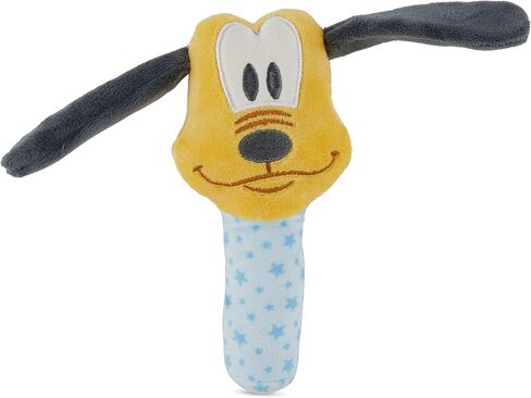 Disney Mickey Mouse and Goofy Assorted Plush Lovie Rattle Set Pack of 2 - Soft and Cuddly Plush Material, Built-in Rattle for Sensory Stimulation,Vibrant Colors and Intricate Details in Kuwait