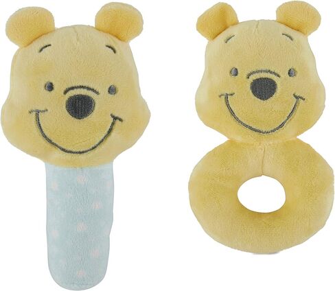Disney Mickey Mouse and Goofy Assorted Plush Lovie Rattle Set Pack of 2 - Soft and Cuddly Plush Material, Built-in Rattle for Sensory Stimulation,Vibrant Colors and Intricate Details in Saudi Arabia