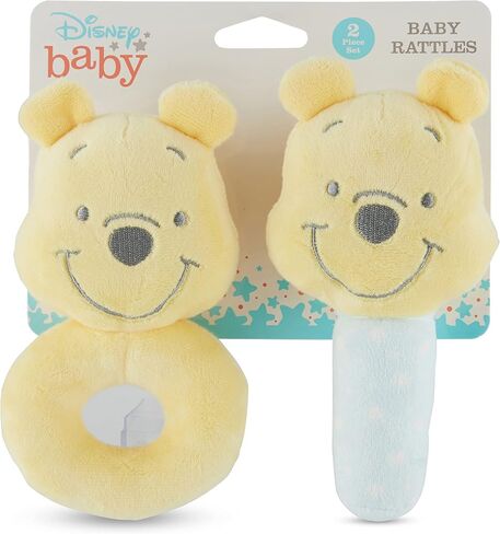 Disney Mickey Mouse and Goofy Assorted Plush Lovie Rattle Set Pack of 2 - Soft and Cuddly Plush Material, Built-in Rattle for Sensory Stimulation,Vibrant Colors and Intricate Details in Saudi Arabia
