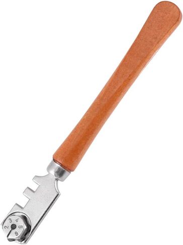 Oumefar 130MM Professional Six Wheel Glass Cutter Craft Cutting Kit Tool Handheld Glass Cutting Tool Glasses Accessories Tool with Wooden Handle 130mm/4.72inch in Saudi Arabia