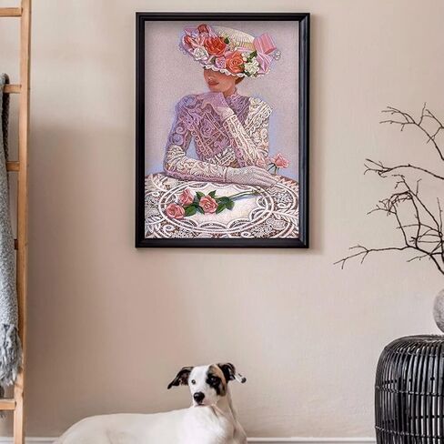 مجموعات الطلاء الماسي 5D DIY للبالغين والأطفال، مجموعة خاصة للرسم الماسي على شكل حفر جزئي عبر الغرز الكريستالية وأحجار الراين الماسية لهدايا ديكور الحائط المنزلي (12 بوصة × 16 بوصة) in Kuwait