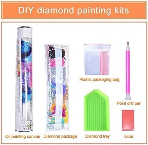 مجموعات الطلاء الماسي 5D DIY للبالغين والأطفال، مجموعة خاصة للرسم الماسي على شكل حفر جزئي عبر الغرز الكريستالية وأحجار الراين الماسية لهدايا ديكور الحائط المنزلي (12 بوصة × 16 بوصة) in Kuwait