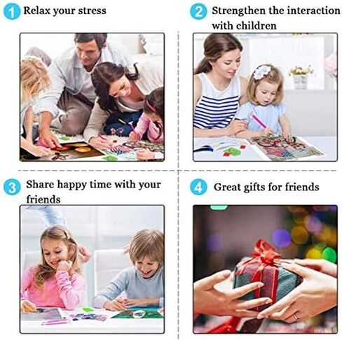 مجموعات الطلاء الماسي 5D DIY للبالغين والأطفال، مجموعة خاصة للرسم الماسي على شكل حفر جزئي عبر الغرز الكريستالية وأحجار الراين الماسية لهدايا ديكور الحائط المنزلي (12 بوصة × 16 بوصة) in Kuwait