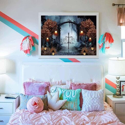 اكسيوكيسو مجموعة الرسم الماسي للبالغين، يمكنك تركيبها بنفسك بمثقاب دائري بالكامل للرسم الفني الماسي لحديثي الولادة بعمر 6 اشهر، كشك اكتمال القمر 12 × 16 انش in Kuwait