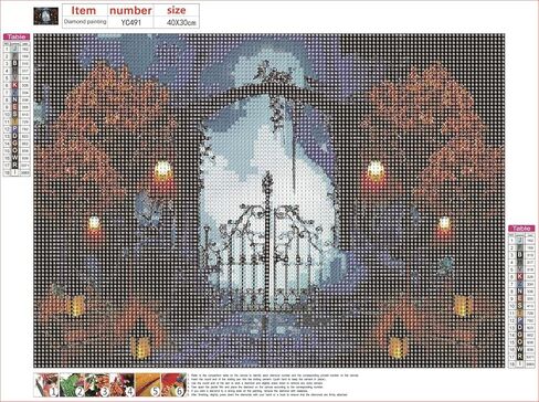 اكسيوكيسو مجموعة الرسم الماسي للبالغين، يمكنك تركيبها بنفسك بمثقاب دائري بالكامل للرسم الفني الماسي لحديثي الولادة بعمر 6 اشهر، كشك اكتمال القمر 12 × 16 انش in Kuwait