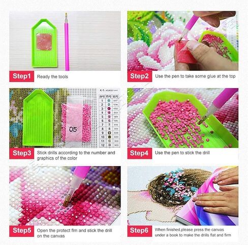 اكسيوكيسو مجموعة الرسم الماسي للبالغين، يمكنك تركيبها بنفسك بمثقاب دائري بالكامل للرسم الفني الماسي لحديثي الولادة بعمر 6 اشهر، كشك اكتمال القمر 12 × 16 انش in Kuwait