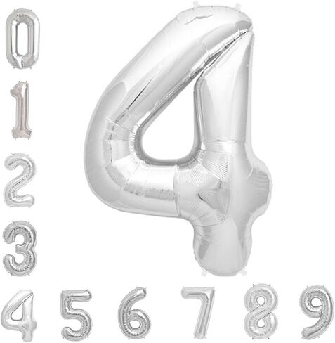Tellpet Silver Number 2 Balloon, 2th Birthday Party Foil Mylar Helium Balloons, 40 Inch in Kuwait