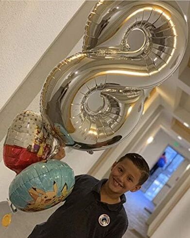 بالون تيلبيت الفضي رقم 2، بالونات هيليوم فويل مايلر لحفلة عيد الميلاد الثاني، 40 بوصة in Saudi Arabia