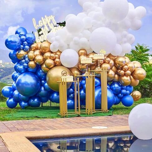 Black and Gold Balloon Garland Arch Kit Black White Metallic Gold Confetti Balloons for Graduation Birthday Party New Year Engagement Wedding Party Decorations in Kuwait