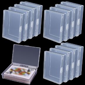 24 Pack Playing Card Case Holder, Clear Plastic Card Deck Boxes, Snaps Closed