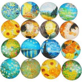 JJG 30 قطعة ليلة مليئة بالنجوم فان جوخ الطلاء الزجاج قبة كابوشون نصف جولة مسطحة الظهر، قطر 12 مم، مزيج الألوان in Kuwait