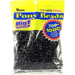 Darice Assorted Neon Pony Beads – Great Craft Projects for All Ages – Bead Jewelry, Ornaments, Key Chains, Hair Beading – Round Plastic Bead With Center Hole, 9mm Diameter, 1,000 Beads Per Bag