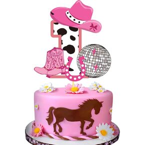 Disco Cowgirl 2nd Birthday Cake Topper & Centerpiece - Table Decor & Party Supplies in Saudi Arabia