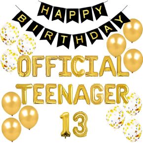 Geloar OMG UR A Teenager 13th Birthday Party Decoration for Girl, Rose Gold OMG UR A Teenager Balloons Happy Birthday Banner Number 13 Balloons for 13 Years Old Birthday Girls (OMG 13, Rose Gold)