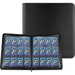 PAKESI 12 Pocket Trading Card Album Folder Card Collection Binder with 20 Removable Sheets Holds Up to 480 Cards - 360 Side Loading Pocket Binder for TCG -BLACK-P1 in Kuwait