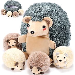 5 Pieces Hedgehog Stuffed Plush Toy Set 1 Mommy Hedgehog Stuffed Animal with 4 Cute Plush Baby Hedgehogs in Her Tummy 14 Inch Soft Cuddly Plushie Set for Boys and Girls Birthday Gifts Party Favors in Saudi Arabia