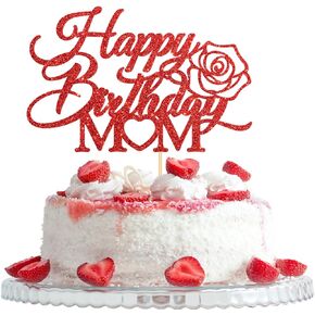 زينة كعكة عيد ميلاد سعيد للام، زينة حفلات عيد الام السعيدة، ديكور كعكة عيد ميلاد الام، لوازم حفلات بطابع الام in Kuwait