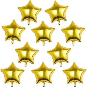 10 قطع بالون من رقائق الألومنيوم على شكل نجمة ذهبية مقاس 18 بوصة بالونات مايلر من رقائق الألومنيوم لتزيين عيد الميلاد السعيد in Kuwait