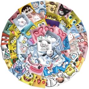 Visual 3D cartoon cute animation stickers, 62PCS waterproof stickers for laptops, refrigerators, luggage, water bottles, computers, cell phones, children and teenagers adult cartoon animation stickers. Ideal holiday gift for children, teenagers and adults in Saudi Arabia