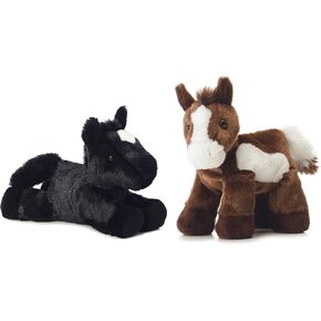Aurora Paint Plush Horse & Beau Black Horse Mini Flopsie 8 Bundle in Kuwait